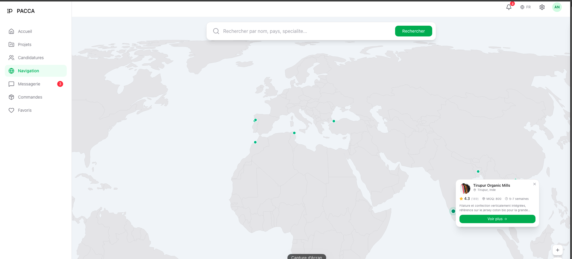 Pacca — navigation